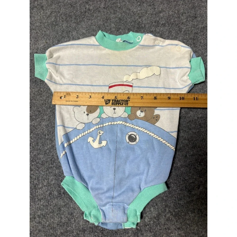 Baby Boy Carter's 6 M One Piece Steamboat sailing USA Vintage Bodysuit